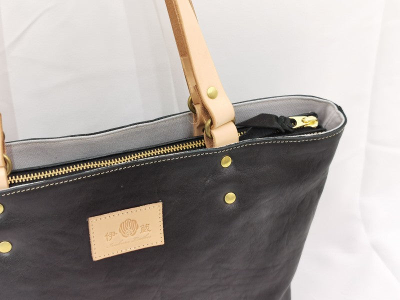 [Made to order] Tote M (black grain)